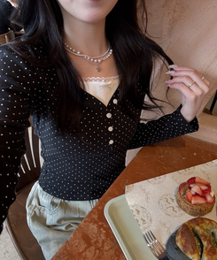 【第2弾！再販売❤️MADE】レースリボントップス BLACK