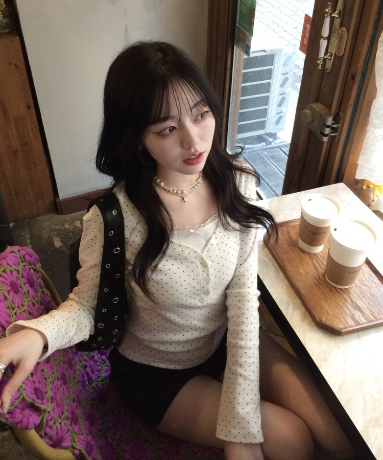 【❤️MADE】레이스 리본 긴팔티셔츠 화이트