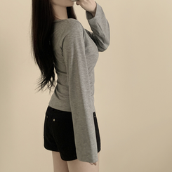 Uネック長袖インナーTシャツ(6color) GREY