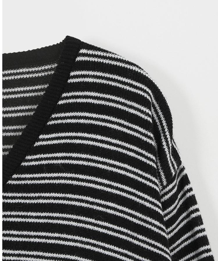 ストライプVネックTシャツ(8color)