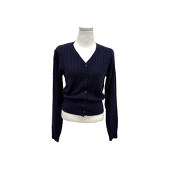 ケーブル編みVネックセミクロップドニットカーディガン(6color)