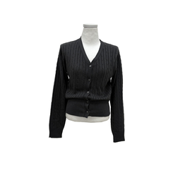 ケーブル編みVネックセミクロップドニットカーディガン(6color)