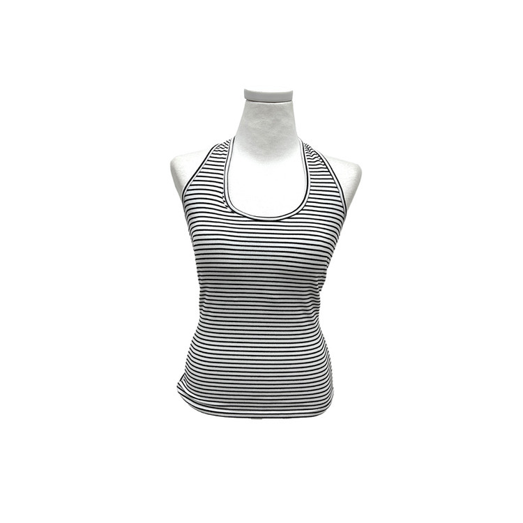 ストライプホルターネックスリムキャミソール