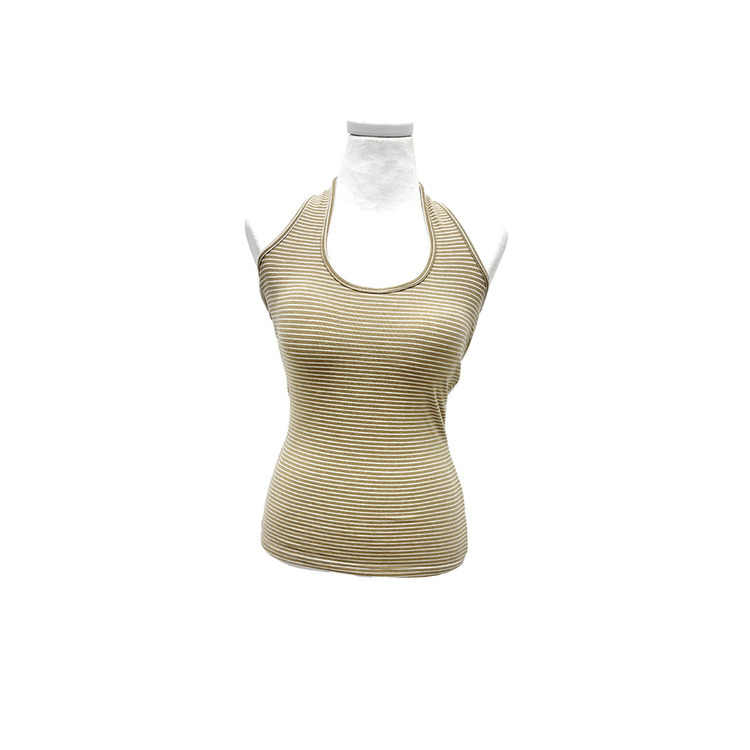 ストライプホルターネックスリムキャミソール