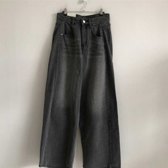 【丈別】ピンタックデイリーワイドデニムパンツ(5color)