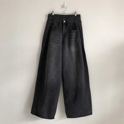 【丈別】ピンタックデイリーワイドデニムパンツ(5color)