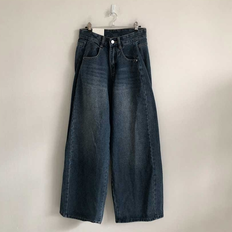 【丈別】ピンタックデイリーワイドデニムパンツ(5color)