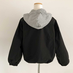 カジュアルバイカラーフードミリタリージャケット