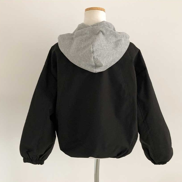 カジュアルバイカラーフードミリタリージャケット