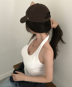 【カップ付き】ホルターネックキャミソール IVORY