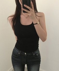 【カップ付き】ホルターネックキャミソール BLACK