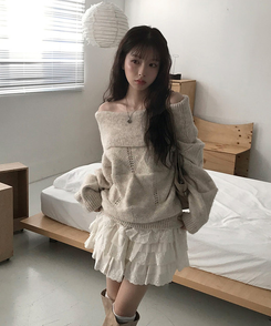 パンチングティアードスカート WHITE