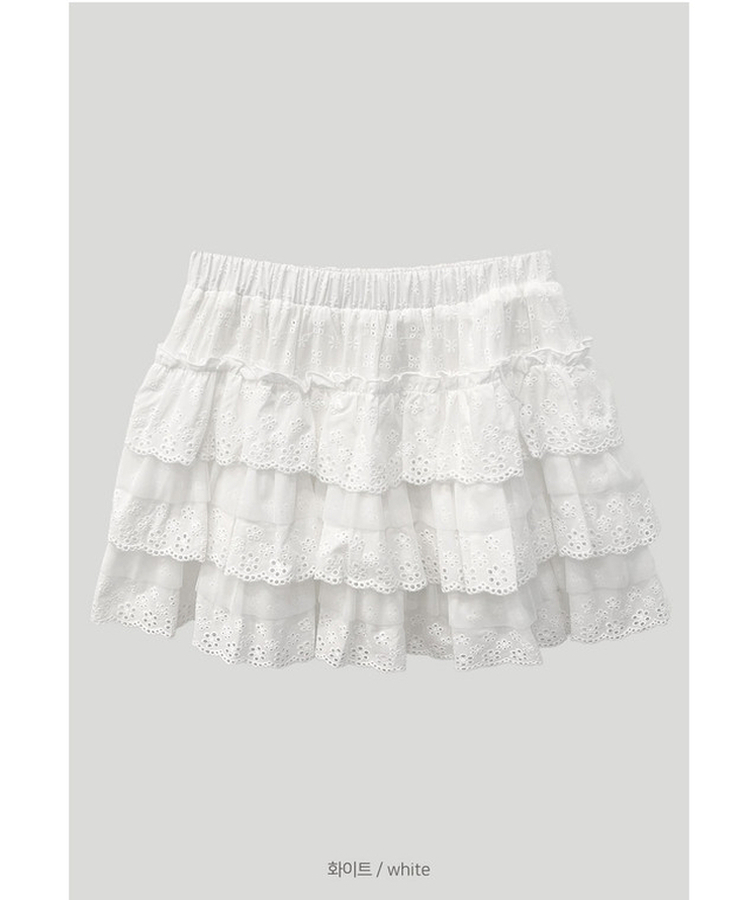 パンチングティアードスカート