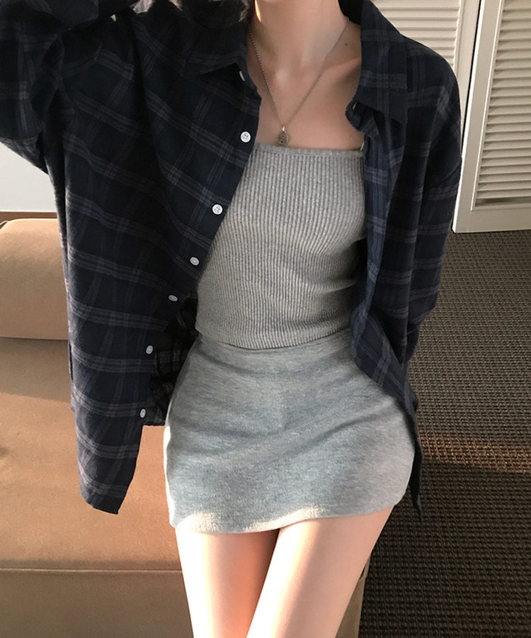 バーニーシルエットミニスカート(5color) GREY