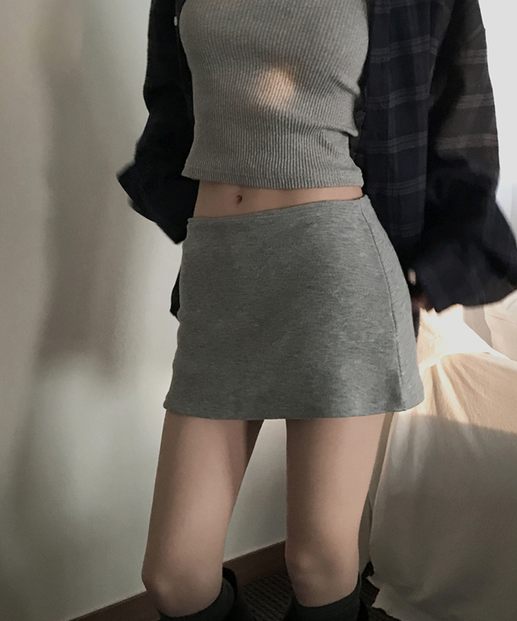 バーニーシルエットミニスカート(5color) GREY