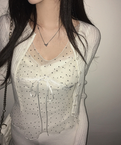 ドットシースルーキャミブラウス IVORY