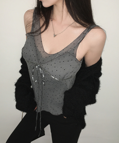 ドットシースルーキャミブラウス GREY