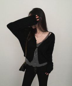 ドットシースルーキャミブラウス GREY