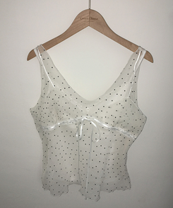 ドットシースルーキャミブラウス