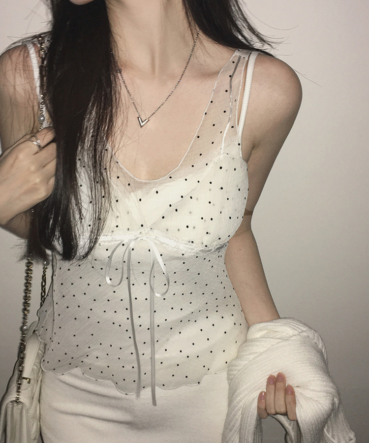ドットシースルーキャミブラウス IVORY
