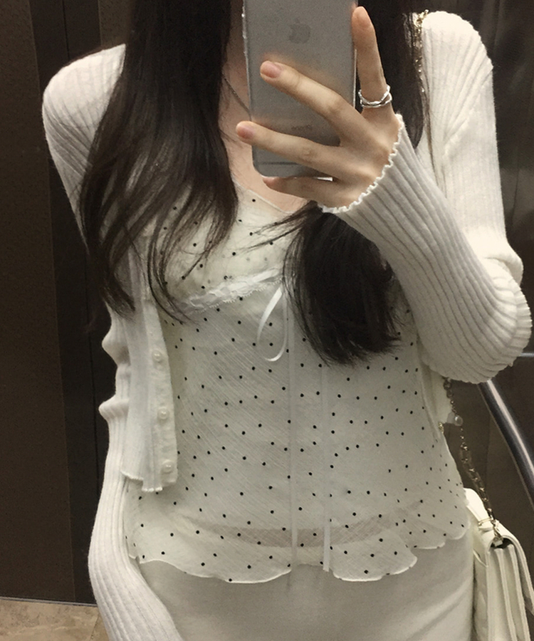 ドットシースルーキャミブラウス IVORY