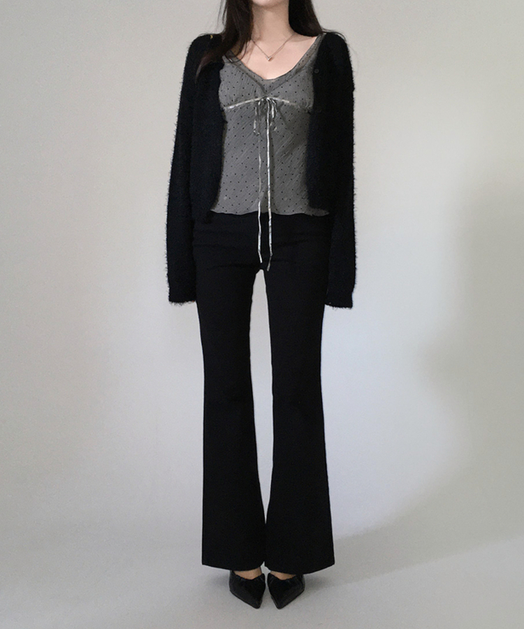 ドットシースルーキャミブラウス GREY