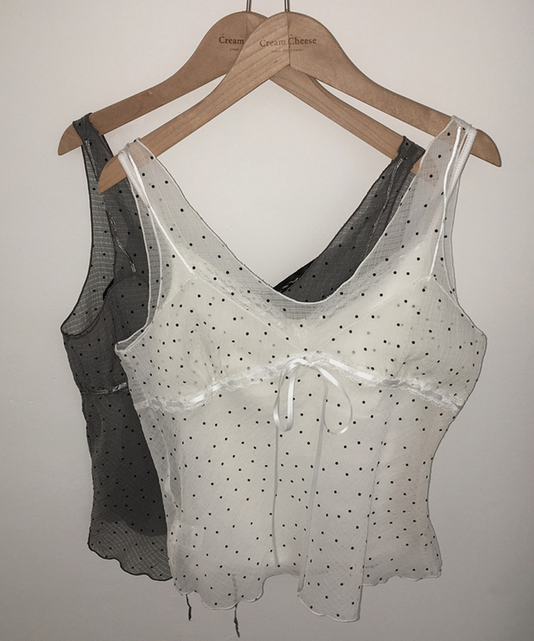 ドットシースルーキャミブラウス