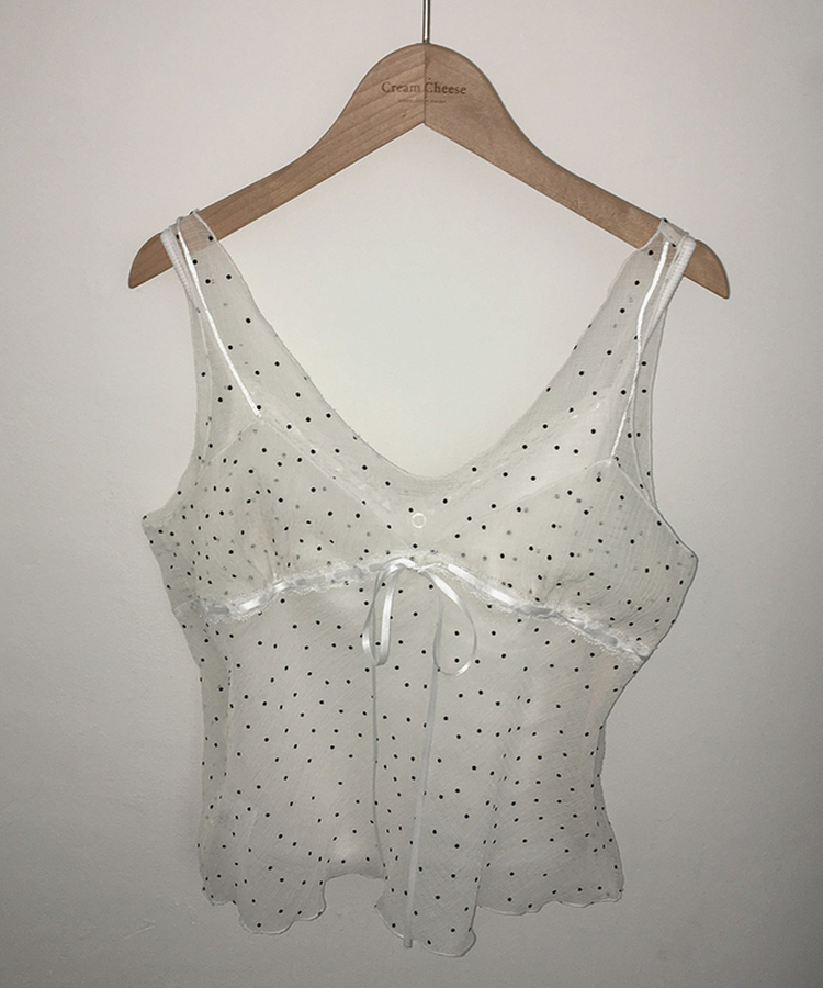 ドットシースルーキャミブラウス