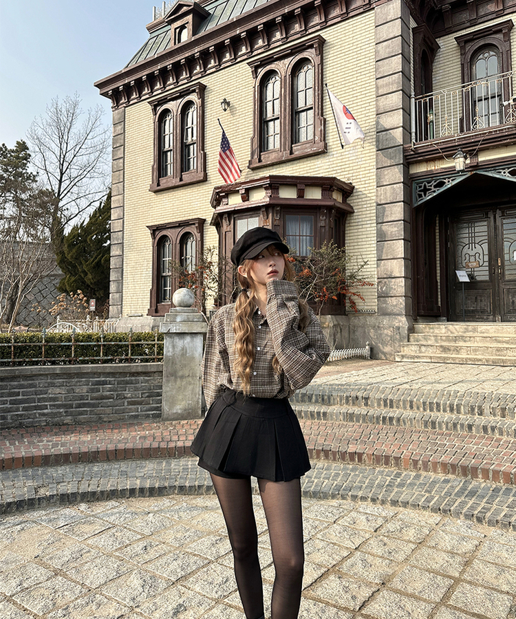 プリーツミニスカート BLACK