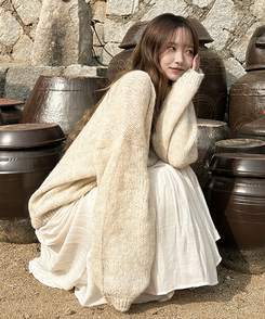 Vネックアバンルーズニット(5color) BEIGE