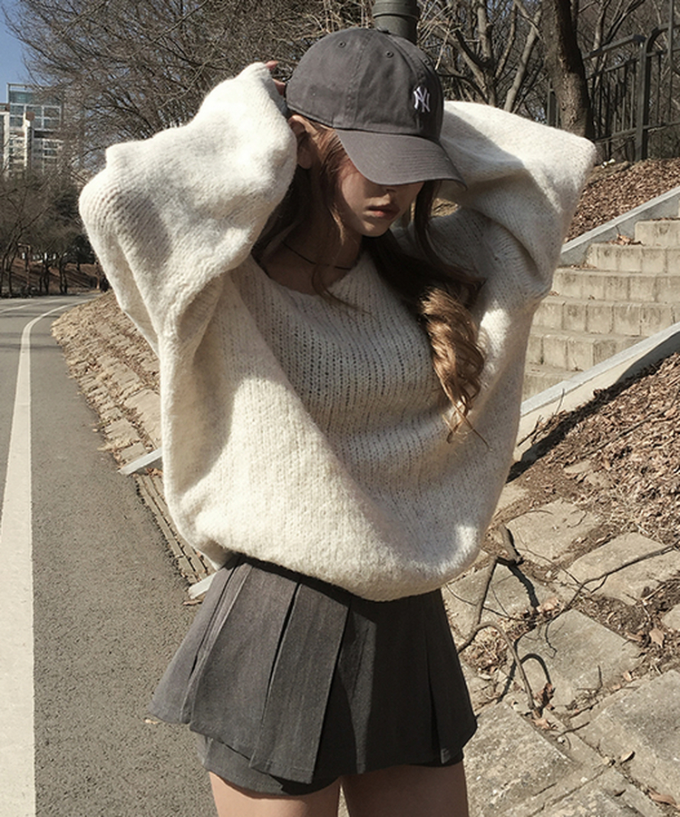 Vネックアバンルーズニット(5color) OATMEAL