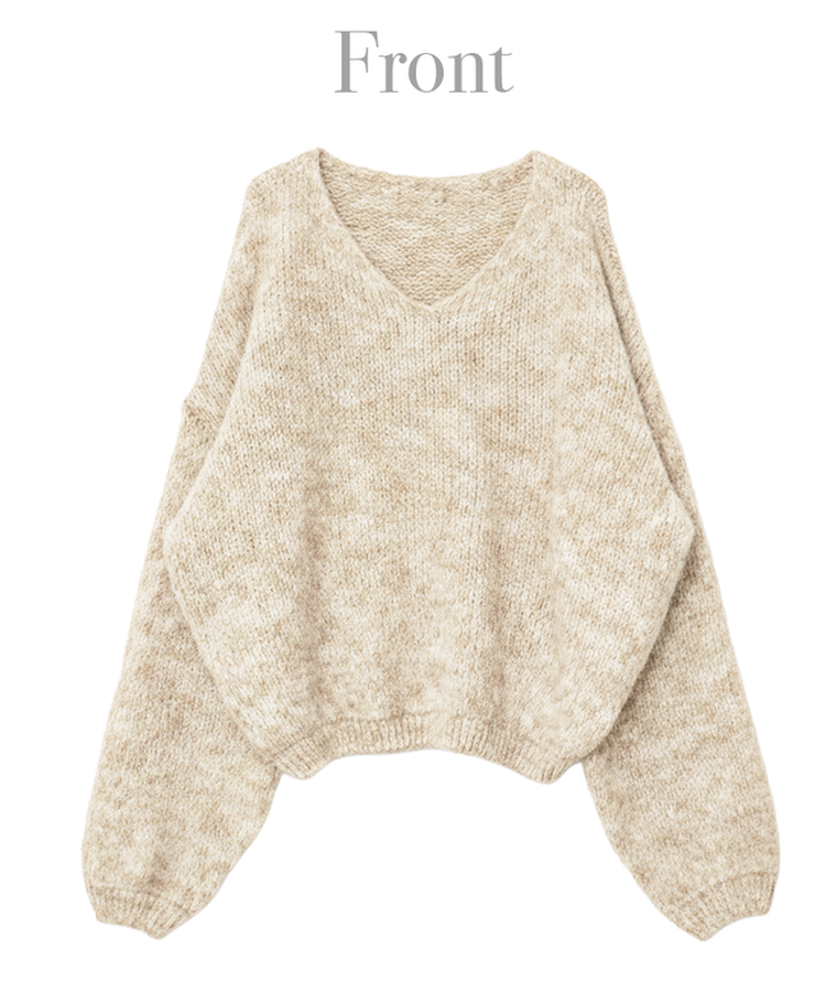 Vネックアバンルーズニット(5color)