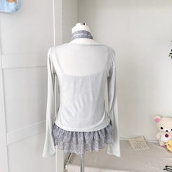 【SET】ドットキャミソール＋カーディガン＋タイ