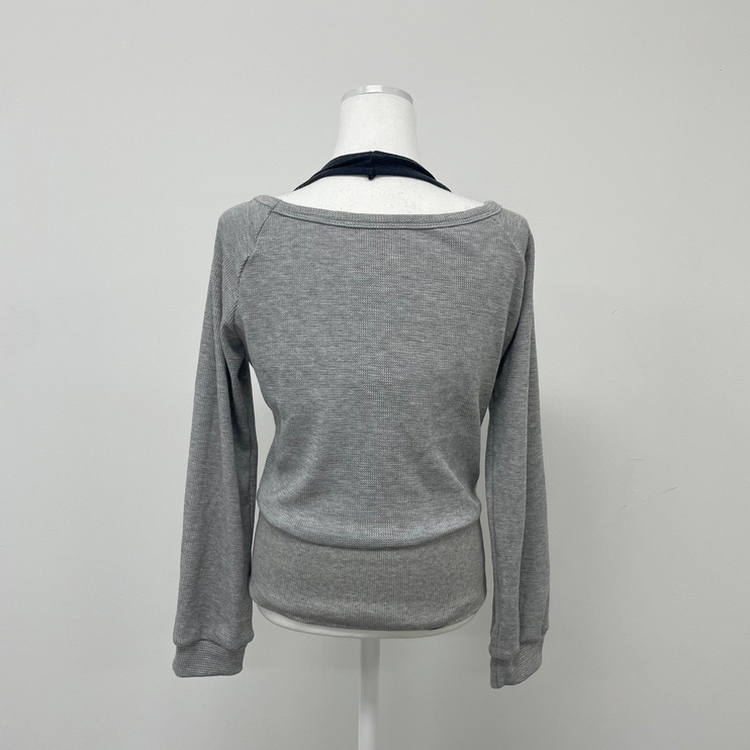 【SET】ワンオフショルダートップス＋ホルターネックキャミソール