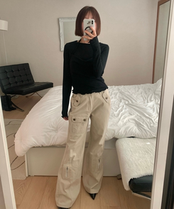 【SET】ホルターネックキャミソール＋レイヤードTシャツ(5color) BLACK