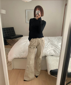 【SET】ホルターネックキャミソール＋レイヤードTシャツ(5color) BLACK