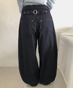 ストライプバルーンパンツ NAVY