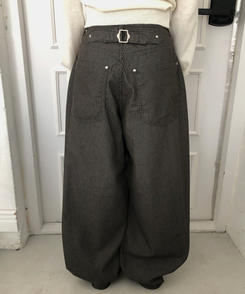 ストライプバルーンパンツ KHAKI