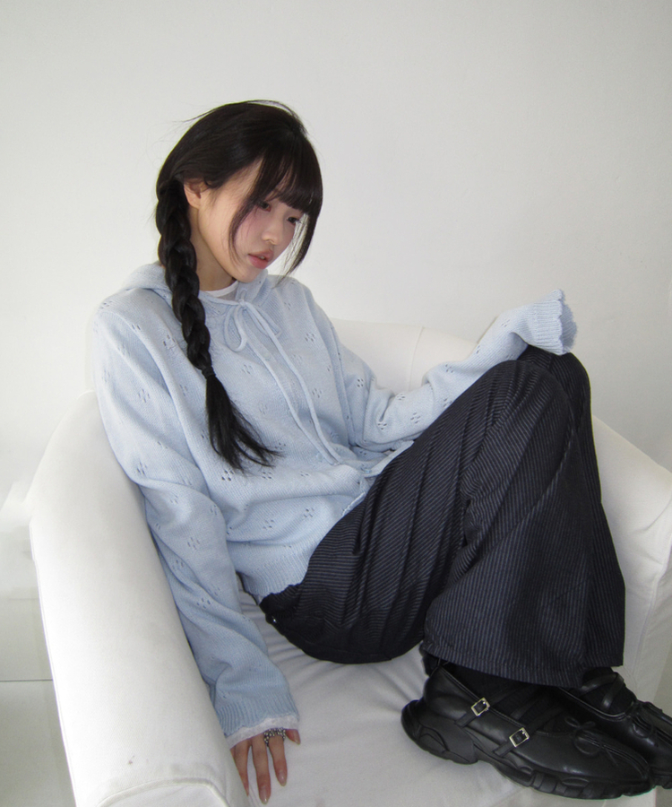 ストライプバルーンパンツ NAVY