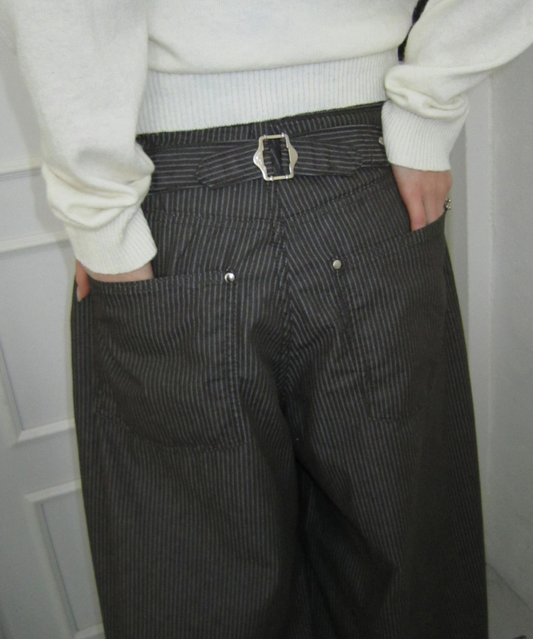 ストライプバルーンパンツ NAVY