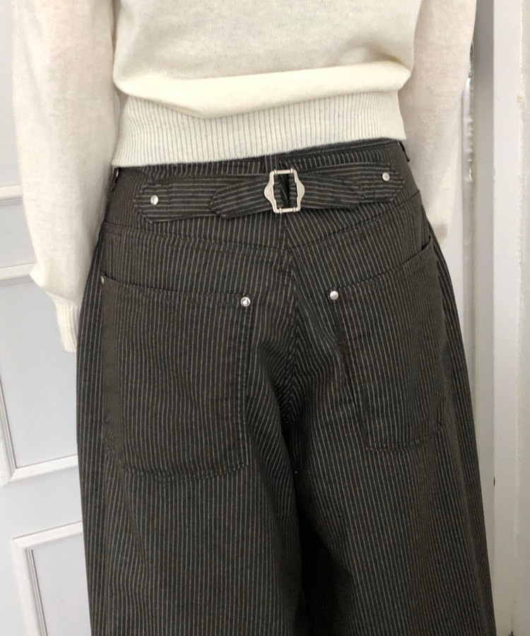 ストライプバルーンパンツ KHAKI