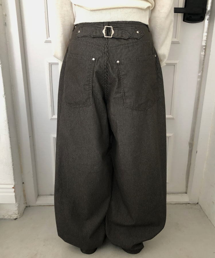 ストライプバルーンパンツ KHAKI