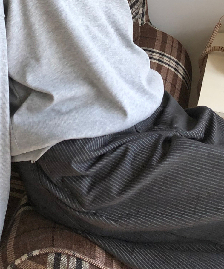 ストライプバルーンパンツ GREY