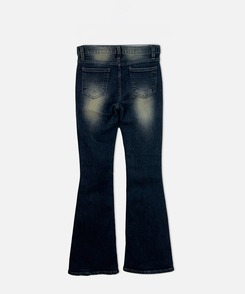 ウォッシュスリムブーツカットデニムパンツ