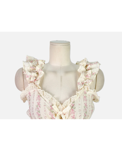 レースフリルリボンフラワーパジャマ