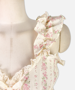 レースフリルリボンフラワーパジャマ