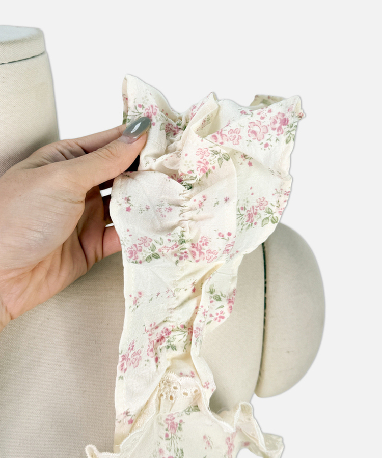 レースフリルリボンフラワーパジャマ