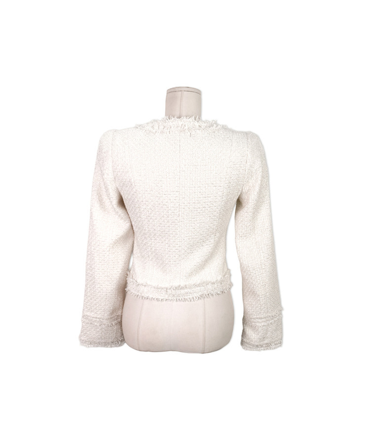 パールツイードゴールドノーカラージャケット