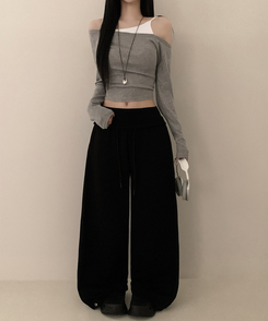 ワイドトレーニングパンツ BLACK