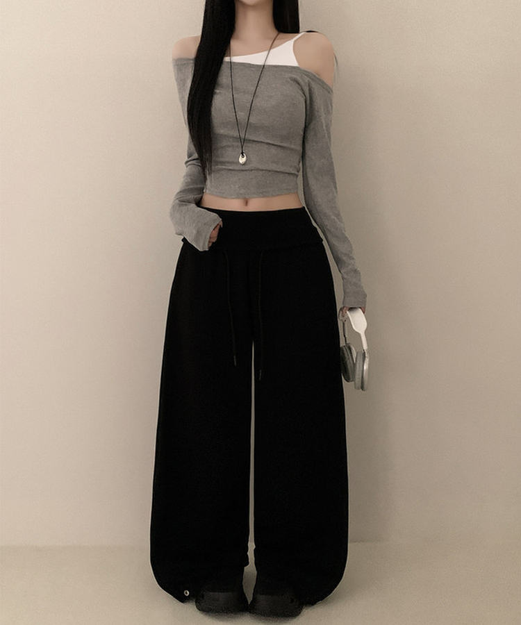 ワイドトレーニングパンツ BLACK